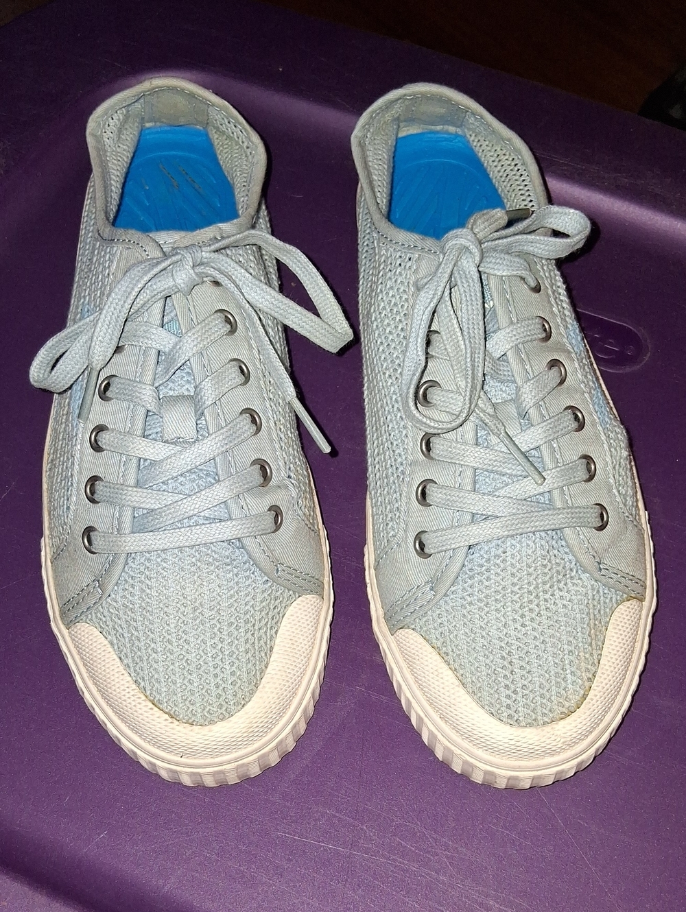 Tretorn Light Blue Net Lace-Up Sneakers Size 9